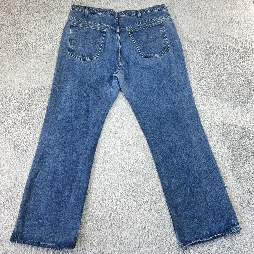 Levi's 517‎ Orange Tab Jeans Mens 40x29 Blue Straight Relaxed Fit Distressed